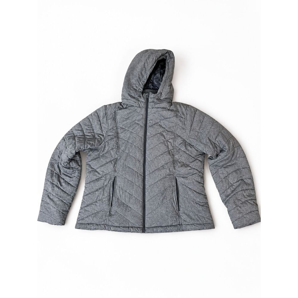 Tek Gear WarmTek Gray Quilted Hooded Jacket XXL